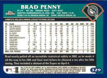 2003 Topps Chrome #329 Brad Penny Back
