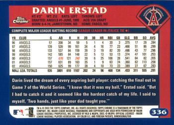 2003 Topps Chrome #336 Darin Erstad Back