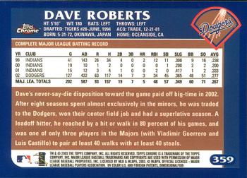 2003 Topps Chrome #359 Dave Roberts Back