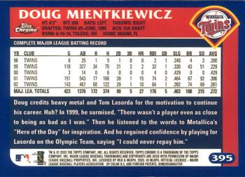 2003 Topps Chrome #395 Doug Mientkiewicz Back