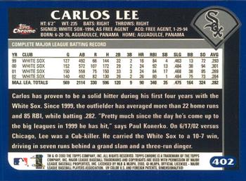2003 Topps Chrome #402 Carlos Lee Back