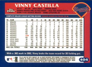 2003 Topps Chrome #404 Vinny Castilla Back