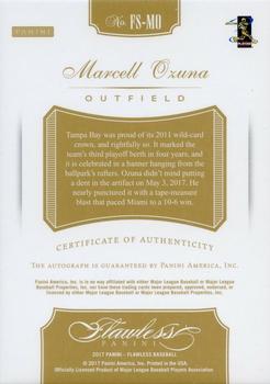 2017 Panini Flawless - Flawless Signatures Gold #FS-MO Marcell Ozuna Back