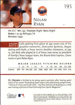 2003 Topps Gallery #195 Nolan Ryan Back