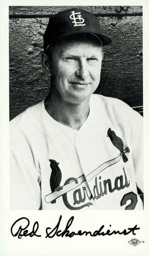 1968 St. Louis Cardinals Photocards #NNO Red Schoendienst Front