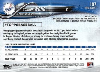 2018 Topps Pro Debut #197 Connor Wong Back
