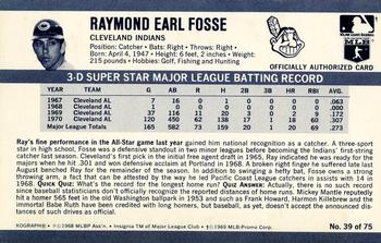 1971 Kellogg's 3-D Super Stars - XOGRAPH (Missing Copyright Year) #39 Ray Fosse Back