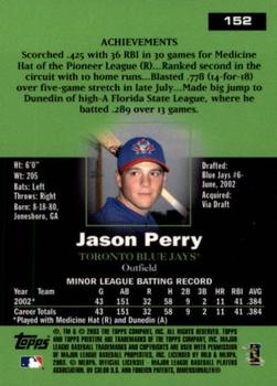 2003 Topps Pristine #152 Jason Perry Back