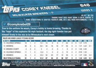 2017 Topps On-Demand Mini - Red #646 Corey Knebel Back