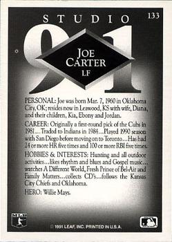 1991 Studio #133 Joe Carter Back