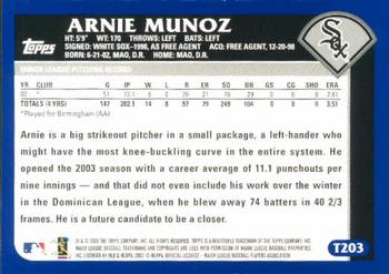 2003 Topps Traded & Rookies #T203 Arnie Munoz Back