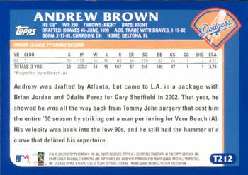 2003 Topps Traded & Rookies #T212 Andrew Brown Back