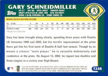 2003 Topps Traded & Rookies #T248 Gary Schneidmiller Back