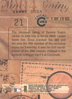 2004 Fleer Sweet Sigs - Sweet Swing #1SS Sammy Sosa Back