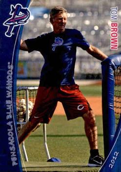 2012 Grandstand Pensacola Blue Wahoos #1 Tom Brown Front