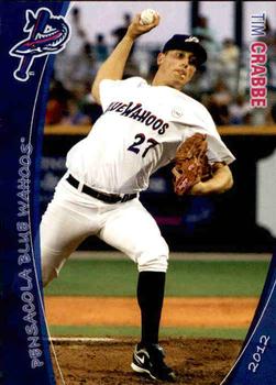 2012 Grandstand Pensacola Blue Wahoos #4 Tim Crabbe Front