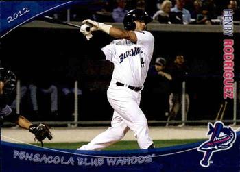 2012 Grandstand Pensacola Blue Wahoos #29 Henry Rodriguez Front