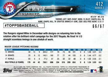 2018 Topps - Black #412 Mike Minor Back