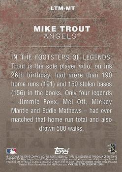 2018 Topps - Legends in the Making Black (Series 1) #LTM-MT Mike Trout Back