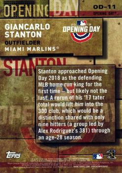 2018 Topps - MLB Opening Day #OD-11 Giancarlo Stanton Back