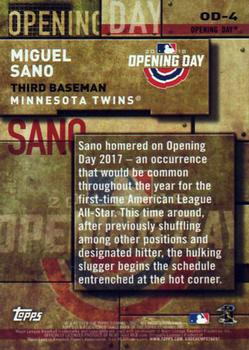 2018 Topps - MLB Opening Day Blue #OD-4 Miguel Sano Back