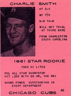 1961 7-Eleven #26 Charlie Smith Front