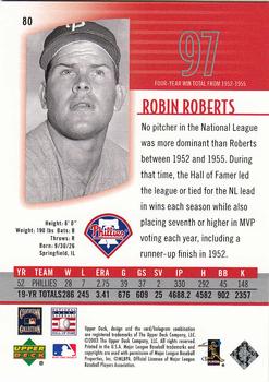 2003 UD Authentics #80 Robin Roberts Back