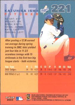 2003 Ultra #221 Kazuhisa Ishii Back