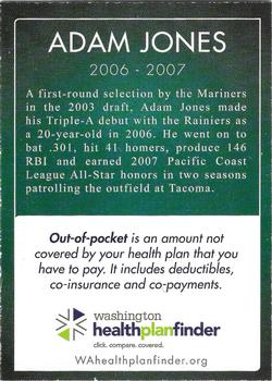 2005 Washington Health 20 Years of the Tacoma Rainiers #NNO Adam Jones Back