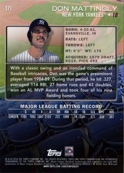 2018 Stadium Club #171 Don Mattingly Back