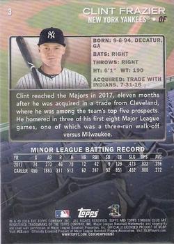 2018 Stadium Club #3 Clint Frazier Back