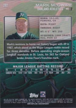 2018 Stadium Club #282 Mark McGwire Back