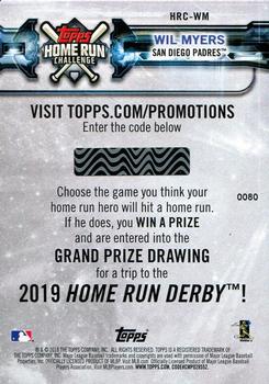 2018 Topps - Home Run Challenge #HRC-WM Wil Myers Back