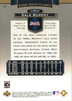 2003 Upper Deck Sweet Spot Classic #14 Dale Murphy Back