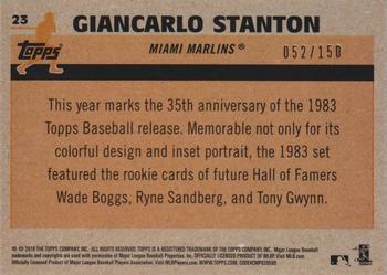 2018 Topps - 1983 Topps Baseball 35th Anniversary Chrome Silver Pack Blue Refractor #23 Giancarlo Stanton Back