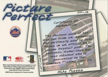 2004 Leaf - Picture Perfect Bats Second Edition #PP-12 Mike Piazza Back