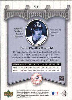 2003 Upper Deck Yankees Signature Series #64 Paul O'Neill Back