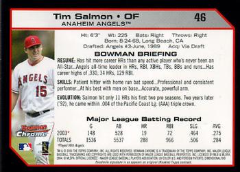 2004 Bowman Chrome #46 Tim Salmon Back