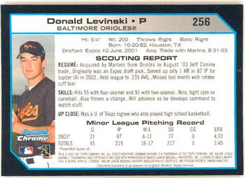 2004 Bowman Chrome #256 Donald Levinski Back