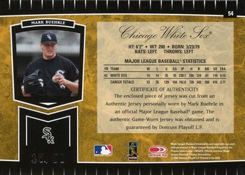 2004 Leaf Certified Cuts - Marble Signature Material Gold Number #54 Mark Buehrle Back