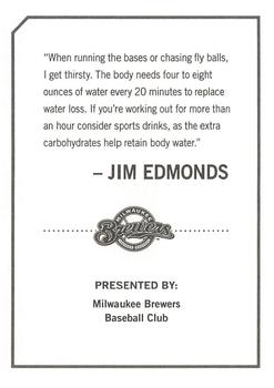 2010 Milwaukee Brewers Police #NNO Jim Edmonds Back