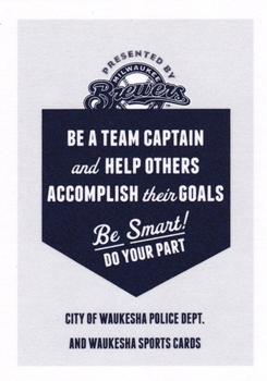 2012 Milwaukee Brewers Police - Waukesha City Police and Waukesha Sports Cards #NNO Ron Roenicke Back