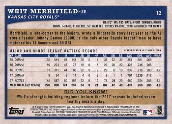 2018 Topps Big League #12 Whit Merrifield Back