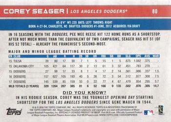 2018 Topps Big League #80 Corey Seager Back