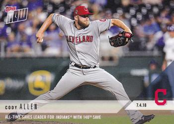 2018 Topps Now #415 Cody Allen Front