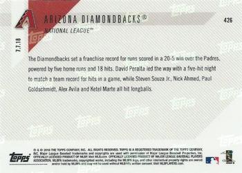 2018 Topps Now #426 Arizona Diamondbacks Back