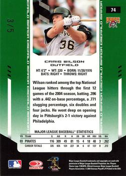 2004 Leaf Certified Materials - Mirror Emerald #74 Craig Wilson Back