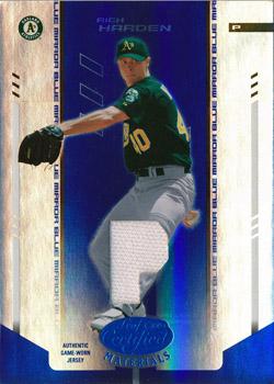 2004 Leaf Certified Materials - Mirror Fabric Blue Position #158 Rich Harden Front