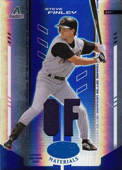 2004 Leaf Certified Materials - Mirror Fabric Blue Position #179 Steve Finley Front