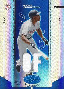 2004 Leaf Certified Materials - Mirror Fabric Blue Position #228 Andre Dawson Front